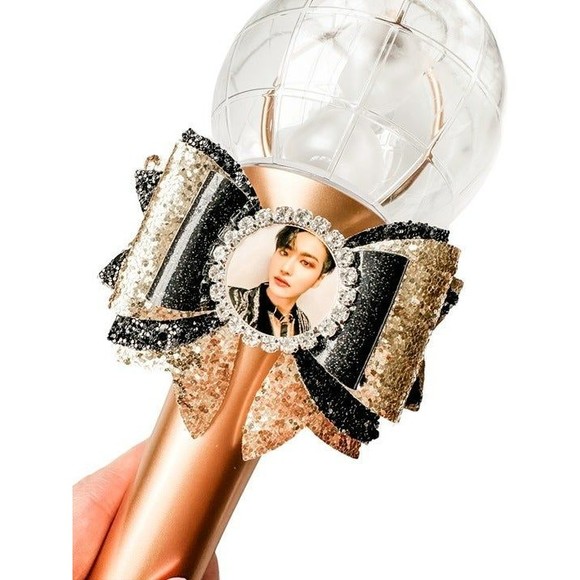 Seonghwa Ateez Kpop Light Stick Bow with Photo Centerpiece Decoration Deco Atiny - Picture 1 of 1